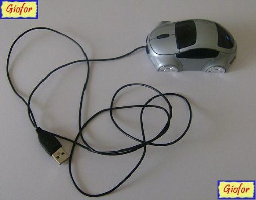 Mouse Ottico Usb forma di Macchina con Fari e Stop LED  